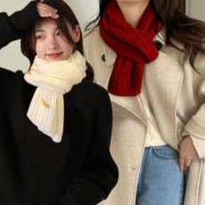 Shawl Daily Muffler Short Mini Knit ผู้หญิง Petite