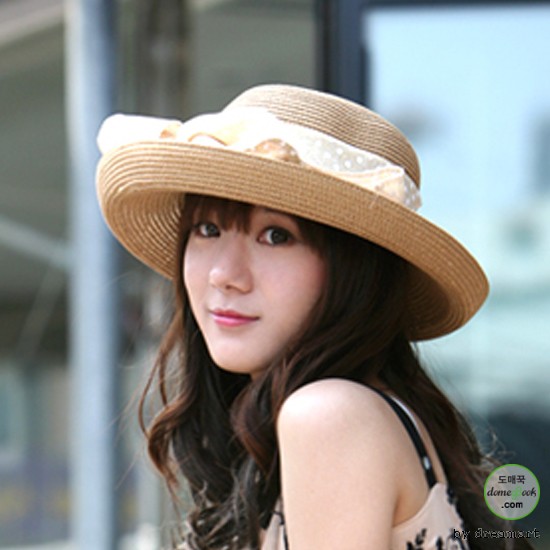 CAP740 หมวกปิคนิคริบบิ้นทรงกลม
