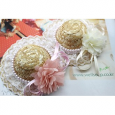 หมวกฟางดอกเบญจมาศจิ๋ว / ร้านขายเด็ก / ที่ใส่หมวกสวยมาก / สุดเก๋