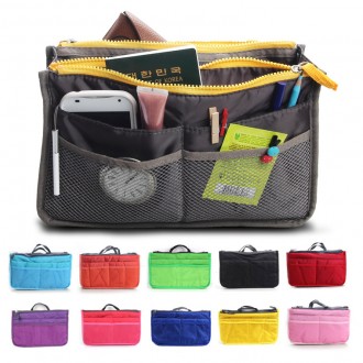 [Rookie] กระเป๋าด้านในบุนวมซิปคู่ 13 สีพิมพ์ลาย