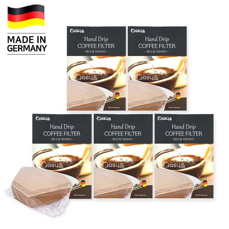 กระดาษกรองกาแฟดริปมือเยอรมัน 100 แผ่น x 5 (2 4 คน)/กรองกาแฟ/กรองหยด/เยื่อธรรมชาติ