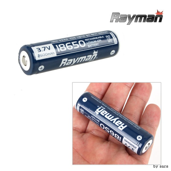 Rayman ถ่านชาร์จแท้ 18650 2600mAh ได้รับการรับรอง KC