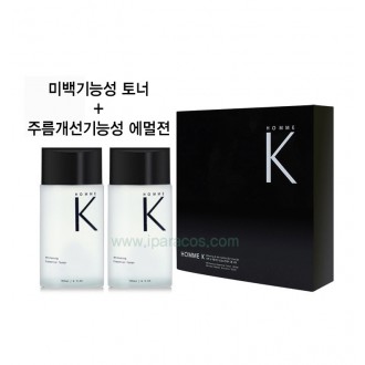 สินค้าใหม่ [Homme K] เซ็ต 2 ชิ้นสำหรับผู้ชาย/ไวท์เทนนิ่งโทนเนอร์/อิมัลชั่นลดเลือนริ้วรอย